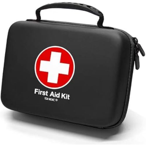 SHBC Waterproof First Aid Kit (228pcs) with All Basic or Advanced Supplies You Need. Suitable for Emergencies at Home or Outside, Travel, Home, Camping, Black