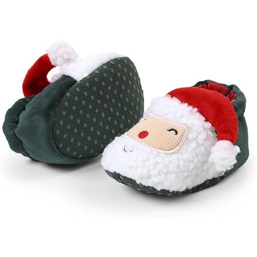 GDSDYM Baby Booties Cozy Fleece Slippers Soft Baby Shoes With Gripper Soles, Winter Warm Infant Newborn Crib Sock Shoes First Walkers