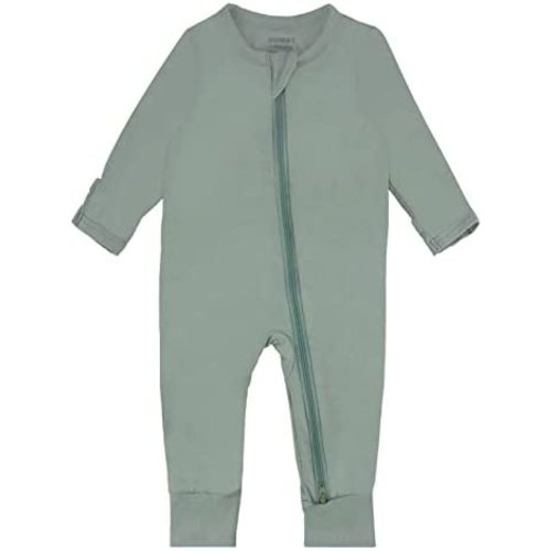 GUISBY Baby Footless Rompers, Rayon Pajamas 2 Way Zipper with Long Sleeve Sleeper