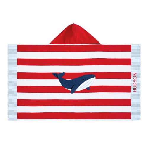 Rugby Stripe Whale Beach Hooded Towel