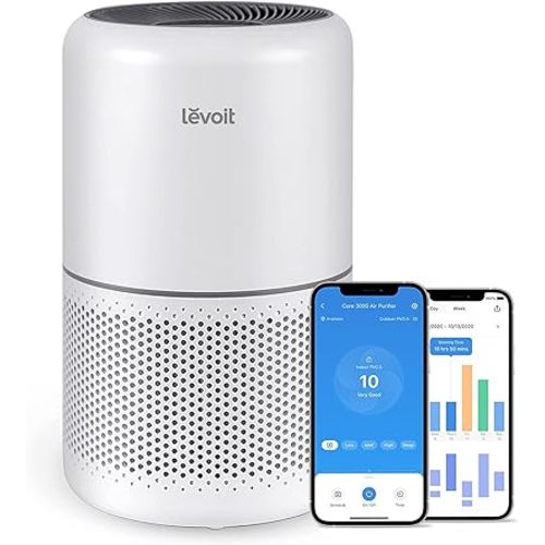 LEVOIT Smart Air Purifier for Home Bedroom, H13 HEPA Air Filter with Real Time Air Quality Sensor, Removes 99.97% Pollen Allergies Dust Odours, Alexa Enabled Air Cleaner with Quiet Auto Mode, Core300S