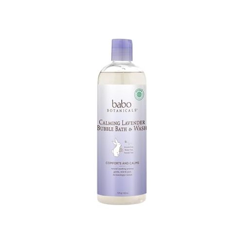 Babo Botanicals Calming Lavender 2-in-1 Bubble Bath & Wash - Relaxing Chamomile & Lavender - EWG Verified- Vegan- For all ages- Scented with Lavender Essential Oil