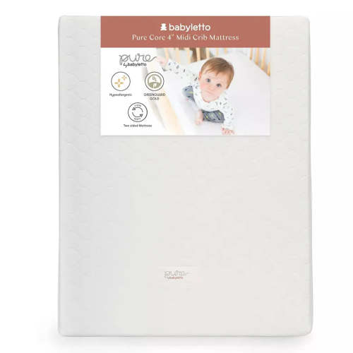 Pure Core 4" MIDI Crib Mattress with Hybrid Quilted Waterproof Cover