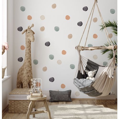 Dots Wall Stickers, Dots Wall Decal, Green dots wall decal, Green dots wall sticker, Watercolor dots wall decal, Kids room wall stickers