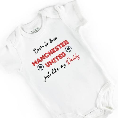 Personalised Manchester United Vest - Custom Baby Football Vest, Manchester United Fan Gift, Custom Name Baby Onesie - Print design