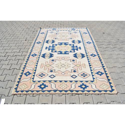 Hand-Made Oushak Wool Rug, 6x8