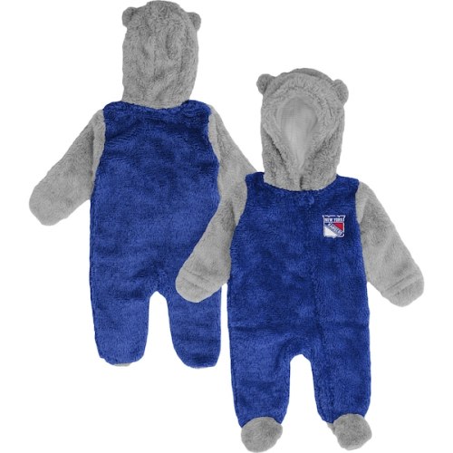 Newborn & Infant New York Rangers Blue Game Nap Teddy Fleece Bunting Full-Zip Sleeper