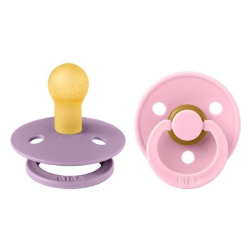 Bibs Colour Latex Pacifier - 2pk, Color: Pink/Lavender