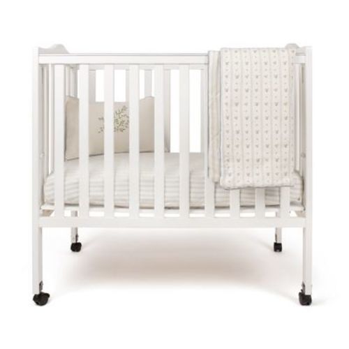 Ely's & Co. - Linear Berry Mini Crib Bedding Set, 4 Piece Set Includes, 1 Fitted Mini Crib Sheet, Quilted Comforter and Decorative Pillowcase + Insert