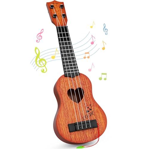 YEZI Kids Toy Classical Ukulele Guitar Musical Instrument, Brown
