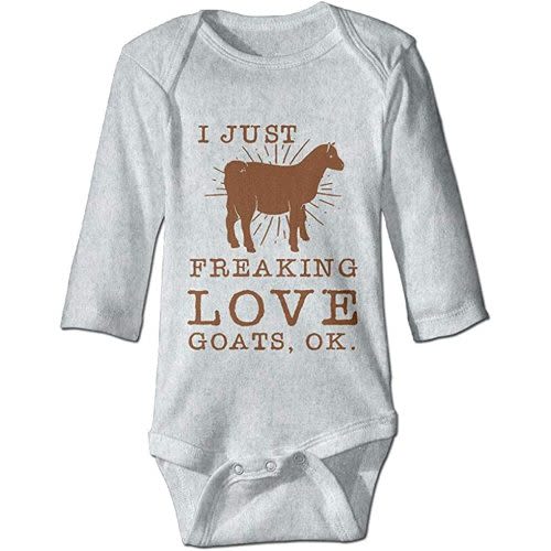 I Just Freaking Love Goats Ok Baby Onesie Birth Announcement Bodysuit Rompers Gray