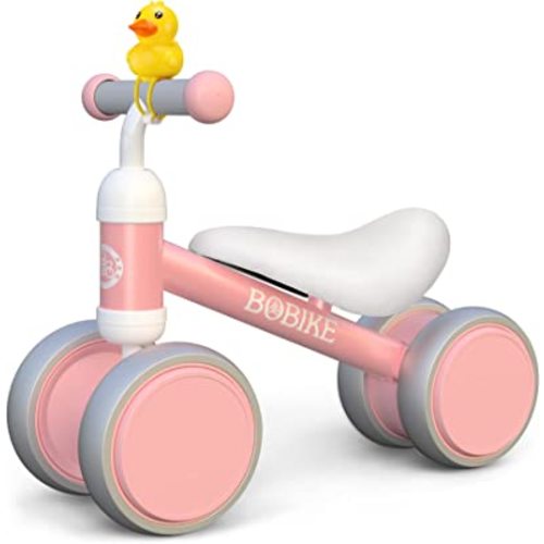 Baby Balance Bike Toys for 10-24 Months Kids Toy Boy and Girls Gifts Toddler Best First Birthday Gift Children Walker No Pedal Infant 4 Wheels Bicycle (Classic, Pink)