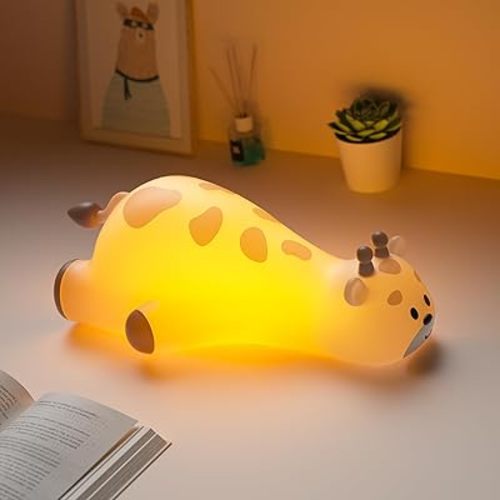 Night Light for Kids, Giraffe Night Light with 3 Brightness Levels - Rechargeable Silicone LED Lamp, Touch Control Nursery Bedside Light, Cute Animal Decor Gift for Baby Toddler Room