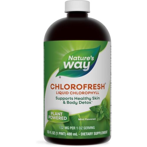 Nature's Way Chlorofresh, Liquid Chlorophyll, Supports Healthy Skin & Body Detox*, Internal Deodorant*, Mint Flavored, 16 Fl. Oz (Packaging May Vary)