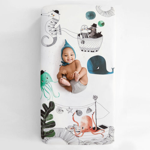 Rookie Humans Underwater Love 100% Cotton Fitted Crib Sheet | Wayfair