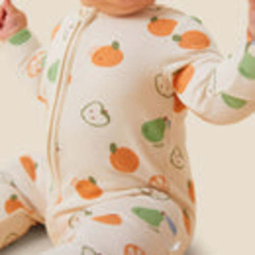 Fruit Print Zip Baby Pajamas | Organic Baby Sleepwear | MORI US