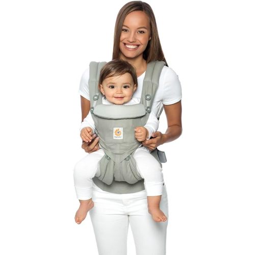 Ergobaby Omni 360 All-Position Baby Carrier for Newborn to Toddler with Lumbar Support (7-45 Pounds), Pearl Grey, One Size (Pack of 1)