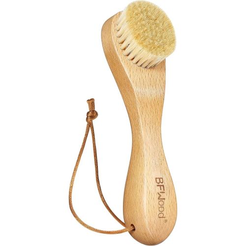 BFWood Laundry Stain Brush, Natural Soft Boar Bristle for Scrubbing Out Tough Stains on Delicate Fabrics, Knits, Cotton, Linens, No Damage