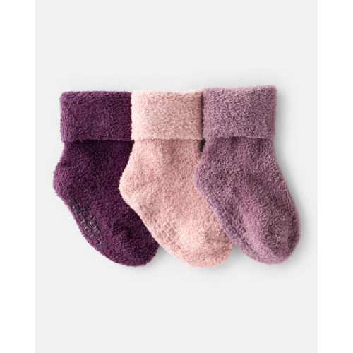Baby Girl 3-Pack Crew Booties