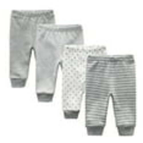 Zavbaby Unisex 4 Pieces Newborn Pants Sets Soft Cotton Infants Bottoms 0-12M