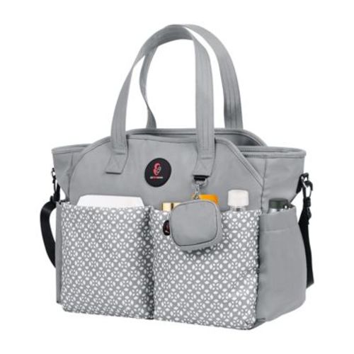 Narwey Diaper Tote: Large Baby Bag for Boy Girl,Shoulder Mommy Bag Can Make Twins and 2 Kids Nappy Package Mom Hospital Use Grey