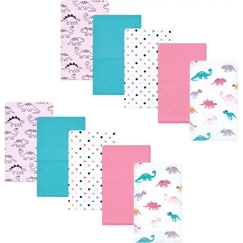 Hudson Baby Unisex Baby Cotton Flannel Burp Cloths, Cuteasaurus, One Size