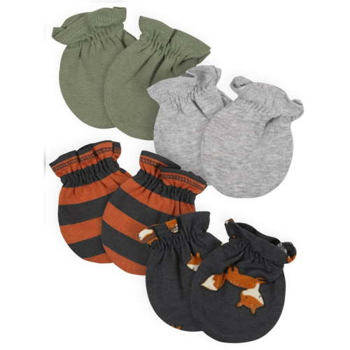 Gerber Baby Boys No Scratch Mittens, 4-Pack