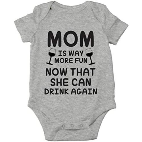 AW Fashions Mom Is Way More Fun, Now That She Can Drink Again Baby Bodysuit Funny Adorable Infant Clothing