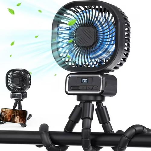 Stroller Fan Mini Portable Fan Portable Battery Operated Stroller Fan 360°Rotate Tripod Clip Fan Handheld Personal Fan for Baby, Cot, Car Seat, Treadmill