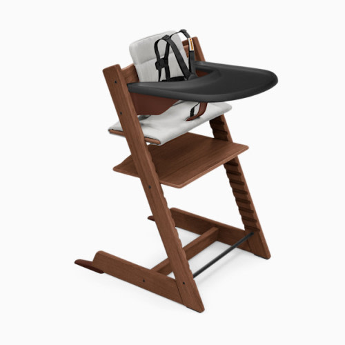 Tripp Trapp High Chair Complete² - Oak Warm Brown/Anthracite Cushion/Black Tray