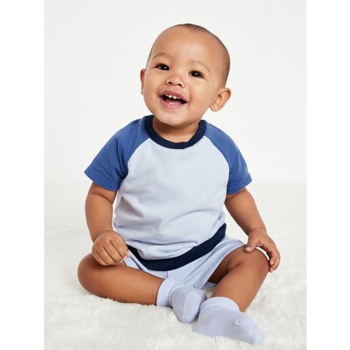 Printed Waffle-Knit Top and Shorts Set for Baby