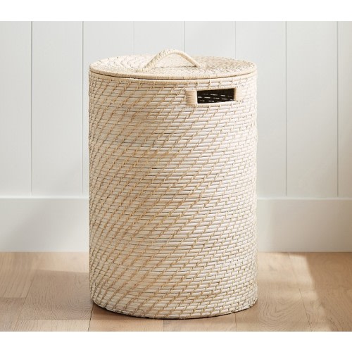 Quinn White Washed Hamper