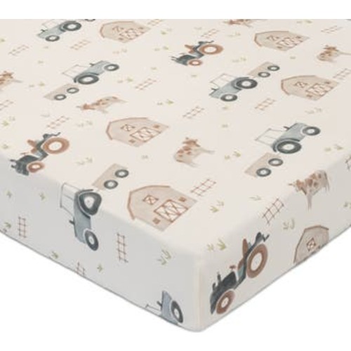 Tractor Fitted Cotton Crib Sheet