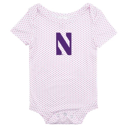 Youth MiniU PNK Northwestern Wildcats Primary Mark NB Onesie