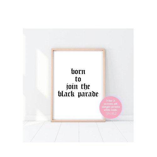 Emo Parade Baby Room Wall Art Print | A4 | Gothic | Emo Baby | Baby Room | Pregnancy Gift | MCR | Emo | Punk | Alt Baby | Alt Mum | Alt