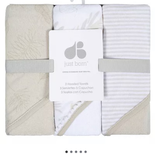 Baby Just Born® 3-Pack Hooded Bath Towels
