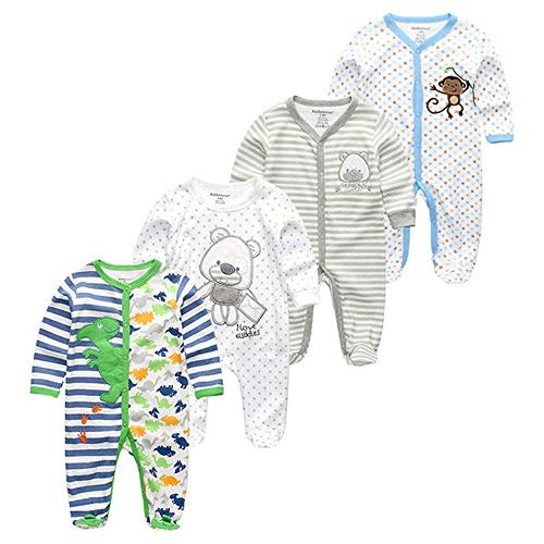 Kiddiezoom Baby and Toddler Boys'Snug Fit Footed One-Piece Romper Jumpsuit Cotton Cotton Footed Outfit