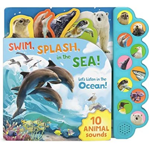 Swim and Splash in the Sea! Let's Listen to the Ocean - 10-Button Children's Sound Book, Ages 2-7