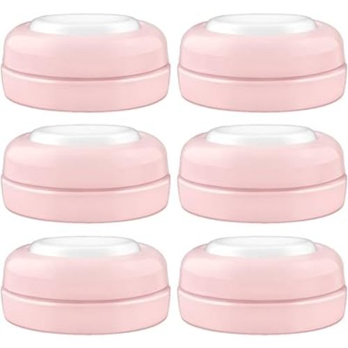 Maymom Screw Lids Aka Travel Caps with Rewritable Sealing Disc Compatible with Avent, Maymom Wide Mouth Bottles; Cap Replace Avent Natural Bottle Sealing Ring and Sealing Disc, 6pcs. (Pink)