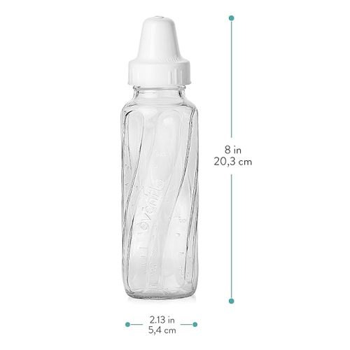 Evenflo Feeding Classic Glass Bottle, Twist Bottles, 8 Oz, 1-Pack of 6 Bottles