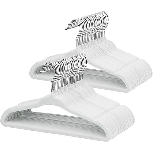 ManGotree 11" Baby Velvet Hangers (White)