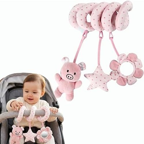 Multi-Use Baby Spiral Activity Toy – Spiral carseat Toy for Car Seat, Stroller,Play Gym, Keeps Baby Quiet, Easy Travel Solution