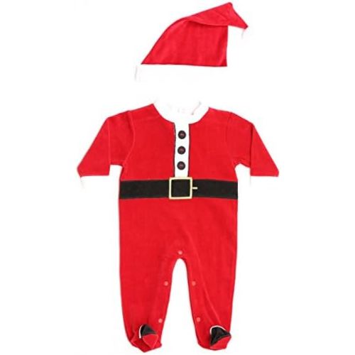 Just Love Christmas Coverall for Baby & Infant with Matching Santa Hat