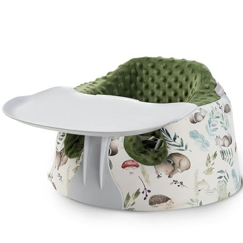 Seat Cover and Tray Sets Accessory Compatible with Bumbo Floor Seat for Baby,Breathable Baby Bumbo Seat Cover,Bumbo Activity Tray Attachment Easy to Install and Remove (Forest)