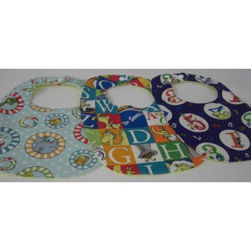 Baby Bibs made with licensed Dr Seuss great Shower gift, party favors, gender reveal or just for that special little one.