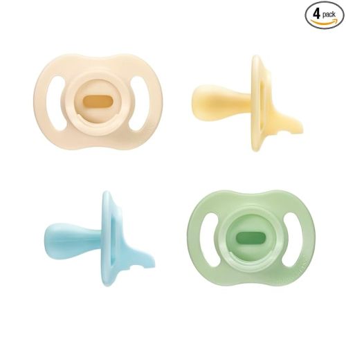 Tommee Tippee Ultra-Light StayPut Pacifier, One-Piece Silicone Design, 0-6m, 4 Pack