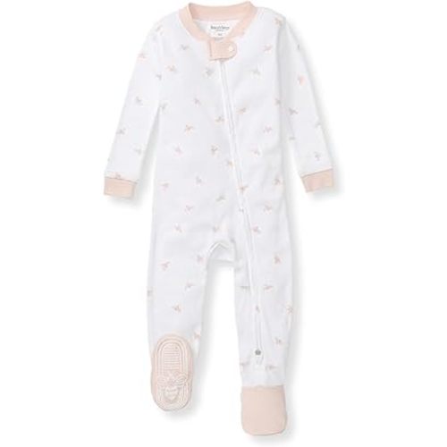 Burt's Bees Baby Girls' Snug Fit One-Piece Footed Non-Slip Sleeper Pajamas