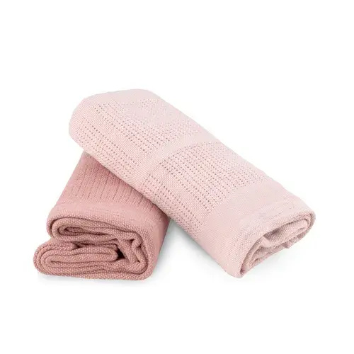 Little Bamboo 2 Pack Cellular Blanket Dusty Rose | Baby Bunting AU