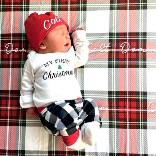 Baby Boy First Christmas Outfit Personalized, My first Christmas, My 1st Christmas, newborn Christmas
