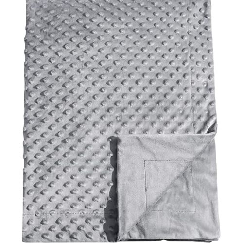 david's kids Micro Fleece Minky Baby Blanket for Boys Girls Neutral with Double Layer and Soothing Raised Dots, Breathable and Soft Lightweight Receiving Blanket for Newborns 30x40 Inches, Grey